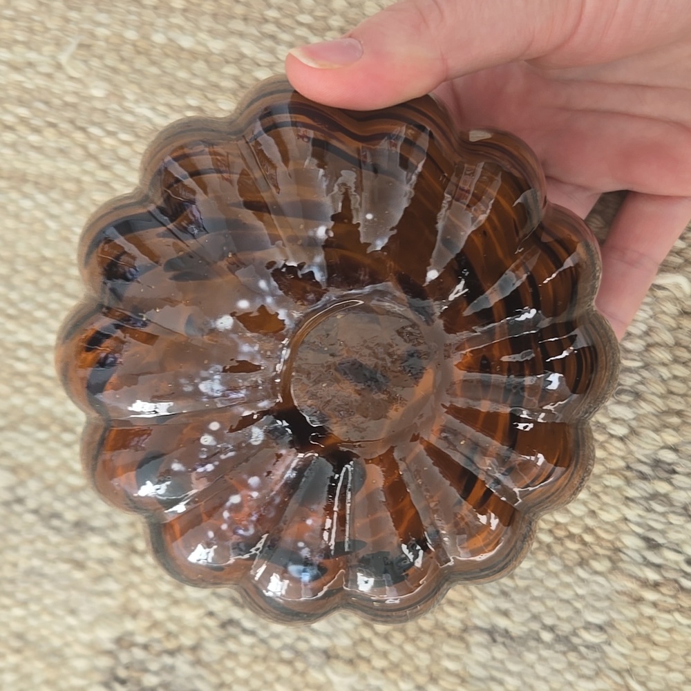 Handcrafted Glass Pumpkin Decor - Brown and Black - Picture 3 of 4